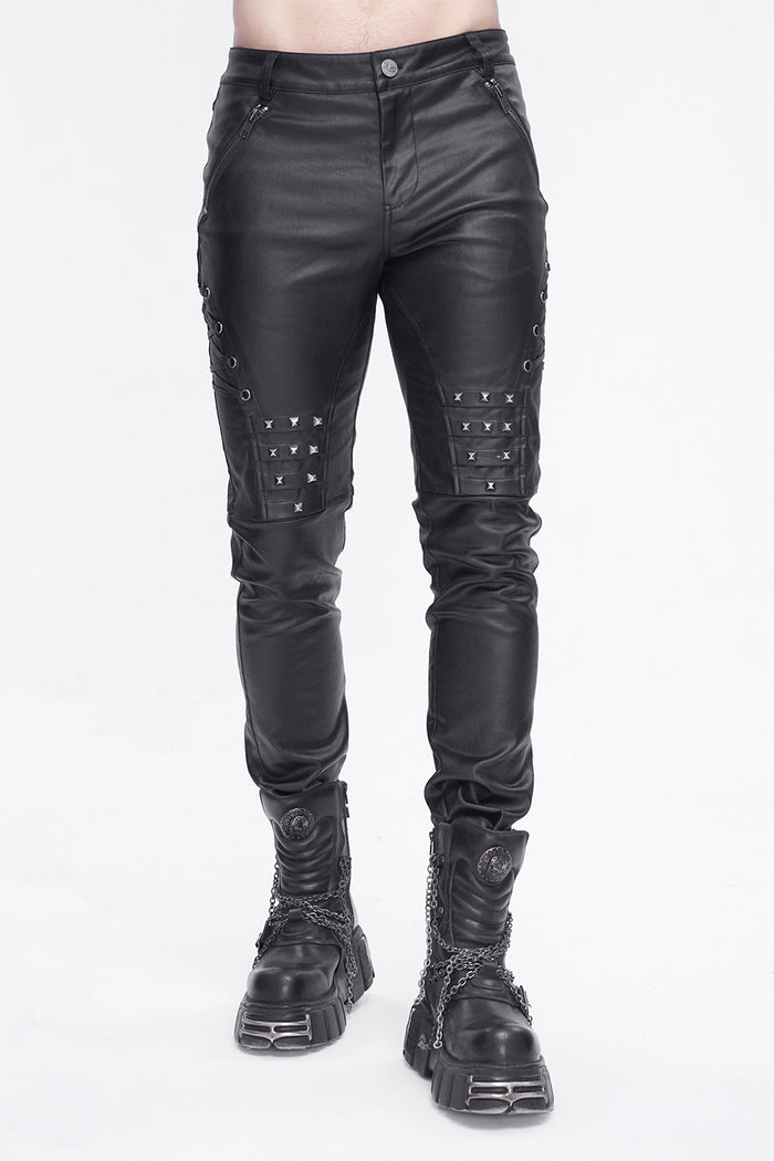 mens vegan leather pants