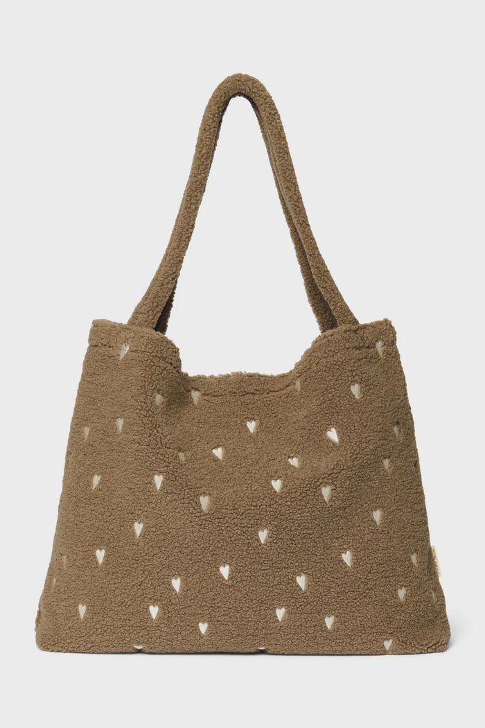 Studio Noos teddy mom bag hart bruin