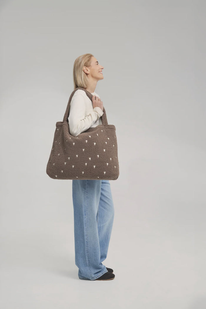 Studio Noos teddy mom bag hart bruin
