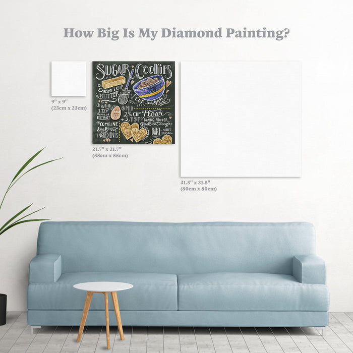 Diamond Painting Sugar Cookies 21.7" x 21.7″ (55cm x 55cm) / Round With 35 Colors Including 1 AB / 38,206