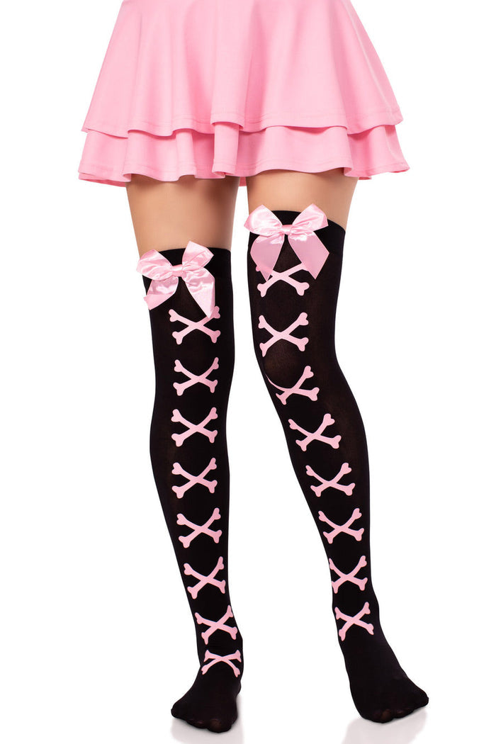 kawaii bow thigh highs