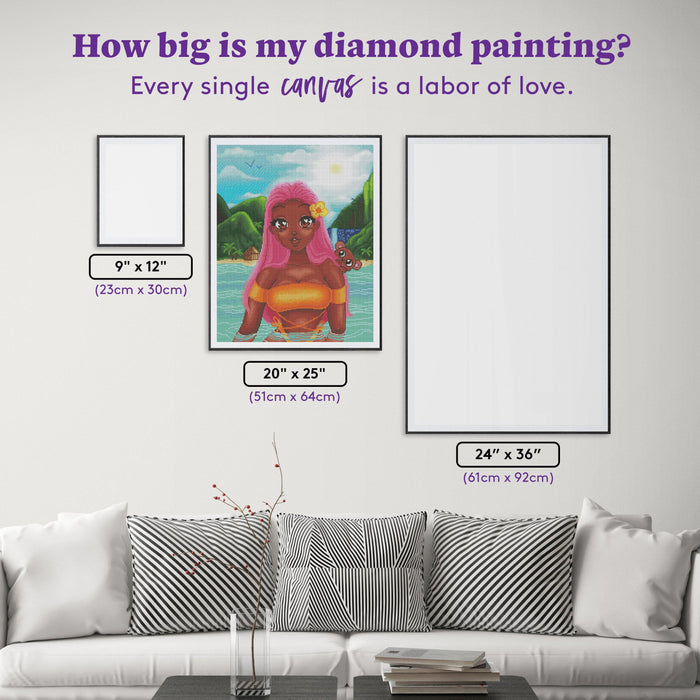 Diamond Painting Summer Love 20" x 25″ (51cm x 64cm) / Round with 40 Colors including 4 ABs / 41,268