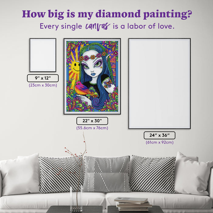 Diamond Painting Sunshine 22" x 30" (55.6cm x 76cm) / Round with 44 Colors including 2 ABs and 4 Fairy Dust Diamonds / 55,752