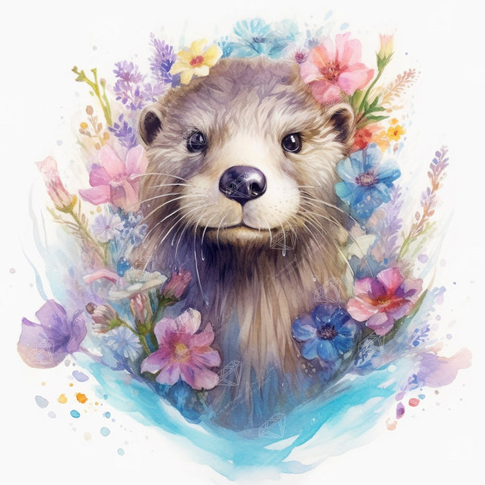 Diamond Painting Surge the Otter 22" x 22" (55.6cm x 55.6cm) / Round with 66 Colors including 3 ABs and 3 Fairy Dust Diamonds / 40,804