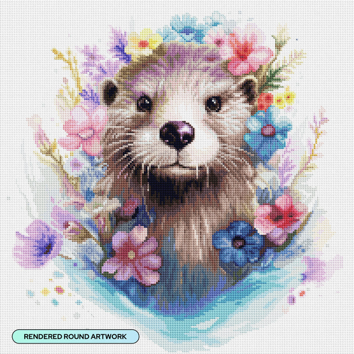 Diamond Painting Surge the Otter 22" x 22" (55.6cm x 55.6cm) / Round with 66 Colors including 3 ABs and 3 Fairy Dust Diamonds / 40,804