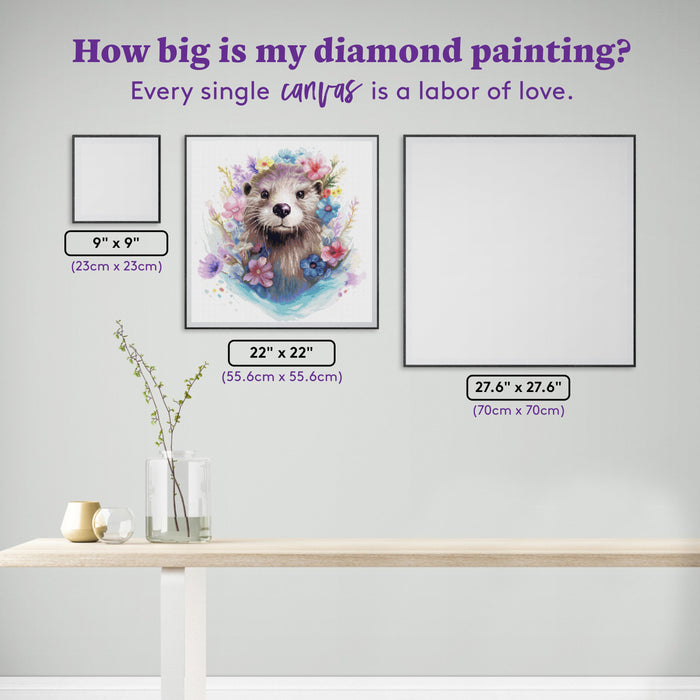 Diamond Painting Surge the Otter 22" x 22" (55.6cm x 55.6cm) / Round with 66 Colors including 3 ABs and 3 Fairy Dust Diamonds / 40,804
