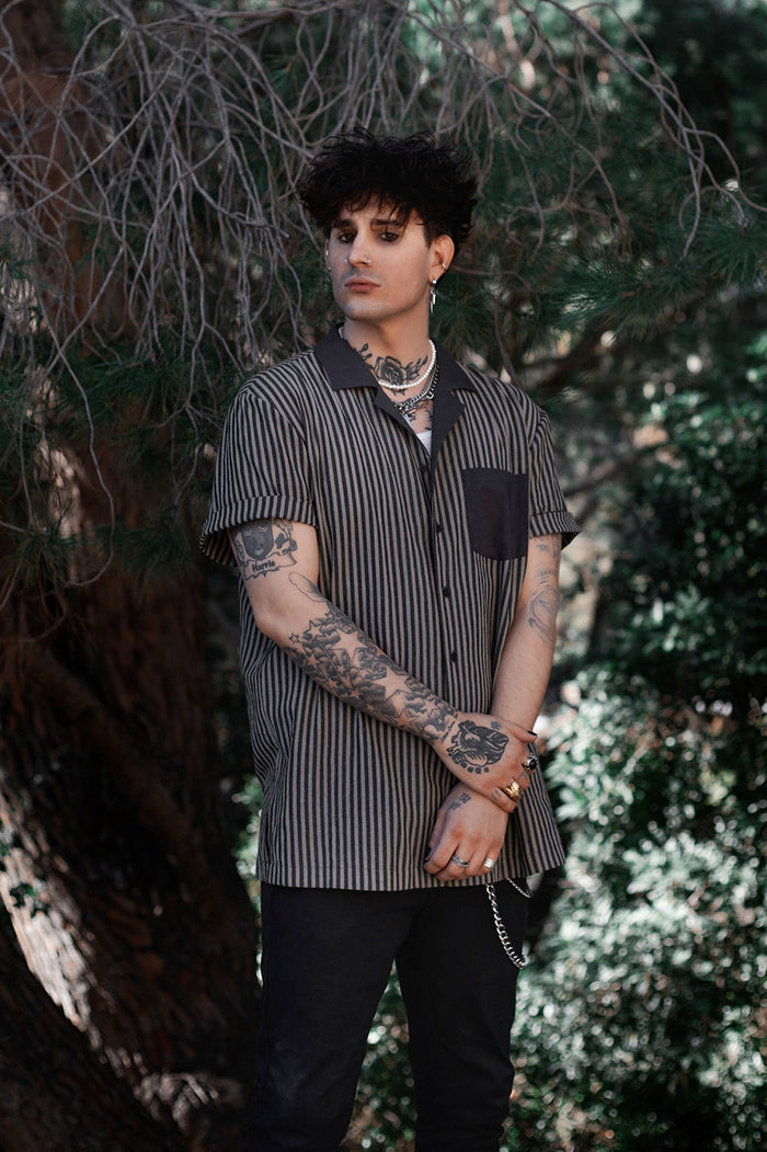 mens gothic button up shirt
