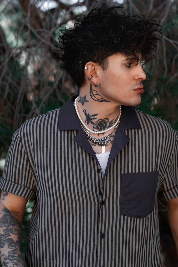 mens emo button-up shirt