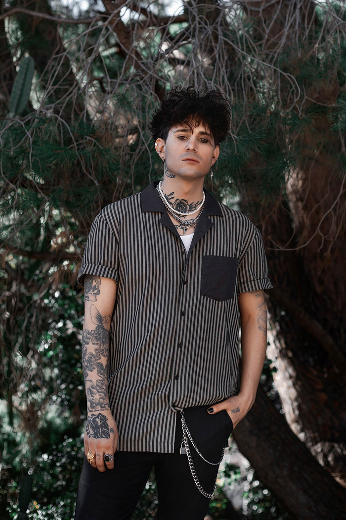 mens cotton gothic button-down shirt