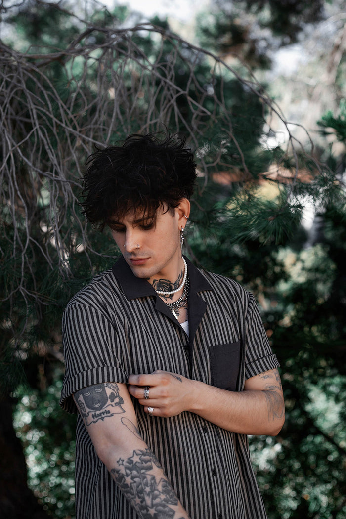 mens gothic collared shirt
