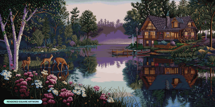 Diamond Painting Sweet Serenity 55.1" x 27.6" (139.8cm x 69.9cm) / Square With 62 Colors Including 2 ABs and 4 Fairy Dust Diamonds / 157,922