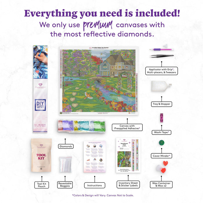 Diamond Painting Sweetheart Path 32.3" x 27.6" (82cm x 70cm) / Square With 66 Colors Including 5 ABs / 92,449