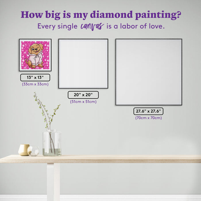 Diamond Painting Taffy™ 13" x 13" (33cm x 33cm) / Round with 11 Colors including 1 AB and 1 Special Diamond and 2 Fairy Dust Diamonds / 14,400