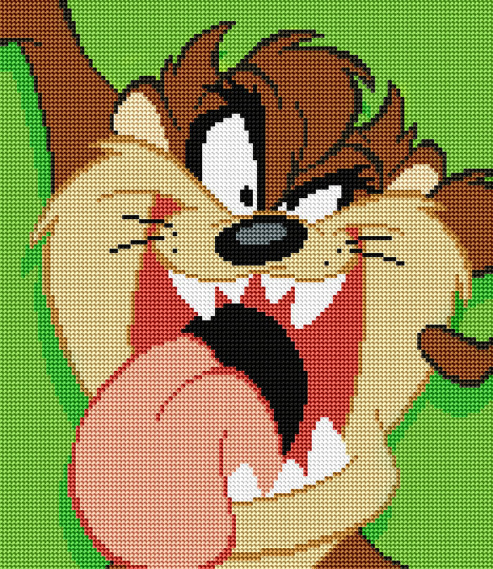 Diamond Painting Tasmanian Devil™ 13" x 15" (32.8cm x 37.8cm) / Round With 12 Colors Including 1 ABs / 15,795