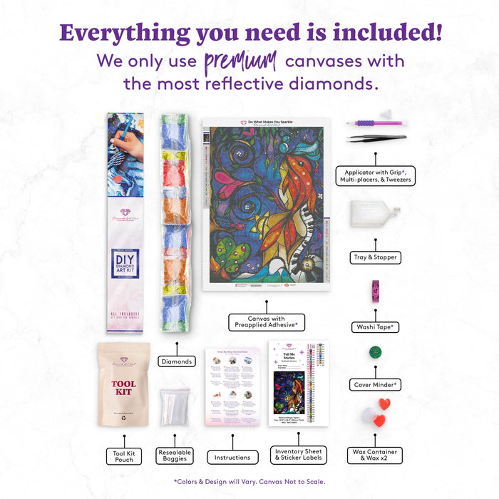 Diamond Painting Tell Me Stories 20.5″ x 28″ (52cm x 71cm) / Square With 42 Colors / 56,916