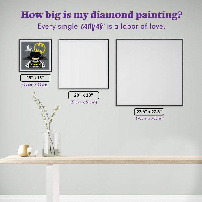 Diamond Painting The Bat-Signal™ Calls 13" x 13" (33cm x 33cm) / Square with 8 Colors including 2 ABs / 17,424
