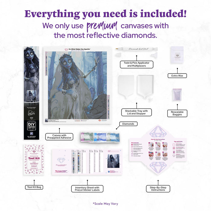 Diamond Painting The Corpse Bride™ 22" x 25" (56cm x 64cm) / Square With 33 Colors Including 4 ABs / 55,913