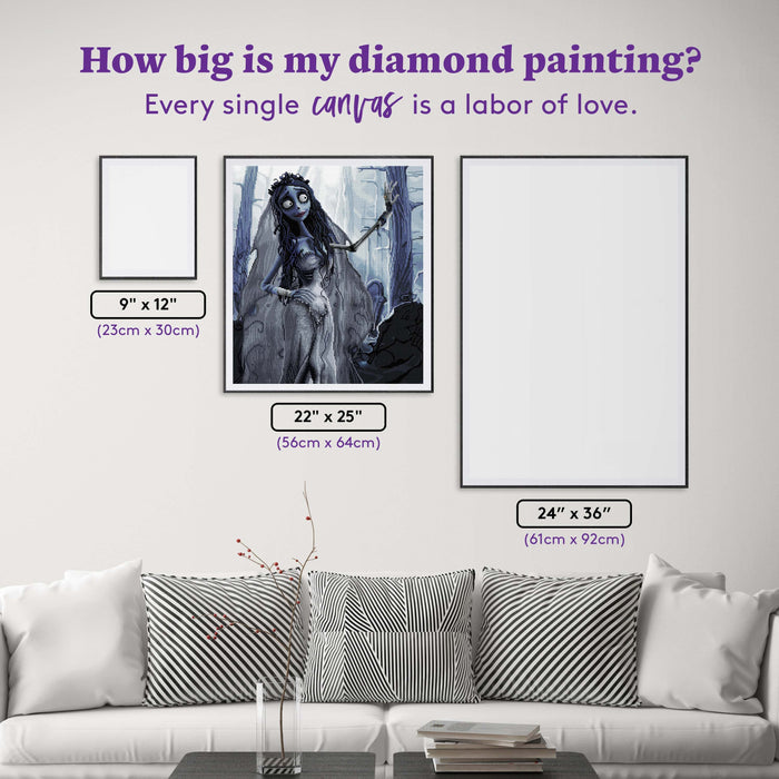 Diamond Painting The Corpse Bride™ 22" x 25" (56cm x 64cm) / Square With 33 Colors Including 4 ABs / 55,913
