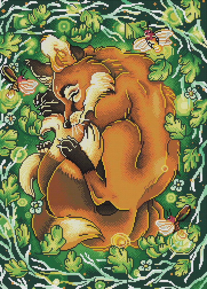 Diamond Painting The Dreaming Kitsune 20" x 28" (50.7cm x 70.6cm) / Round with 34 Colors including 4 ABs / 45,612