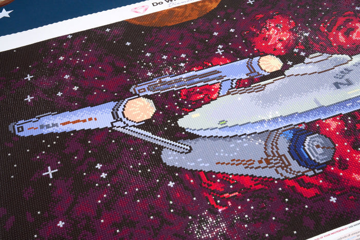 Diamond Painting The Enterprise 27" x 17" (68.7cm x 42.8cm) / Square with 35 Colors Including 1 AB, 2 Fairy Dust Diamonds and 1 Iridescent Diamonds / 47,472