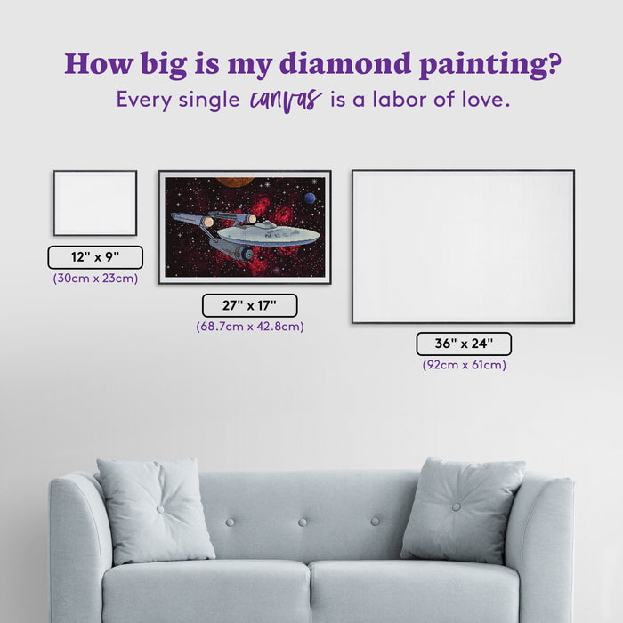 Diamond Painting The Enterprise 27" x 17" (68.7cm x 42.8cm) / Square with 35 Colors Including 1 AB and 2 Fairy Dust Diamonds and 1 Iridescent Diamonds / 47,472