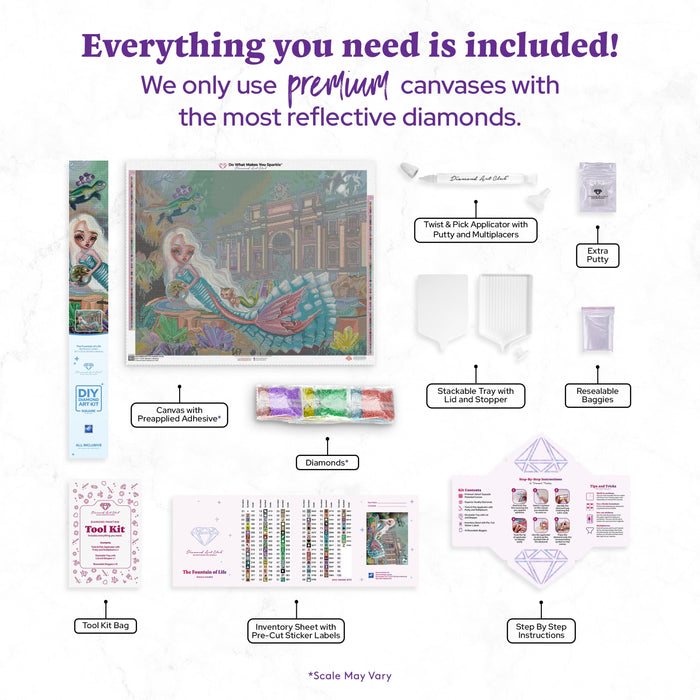 Diamond Painting The Fountain Of Life 34.7" x 27.6" (87.9cm x 69.9cm) / Square with 93 Colors including 1 AB and 5 Fairy Dust Diamonds / 99,193