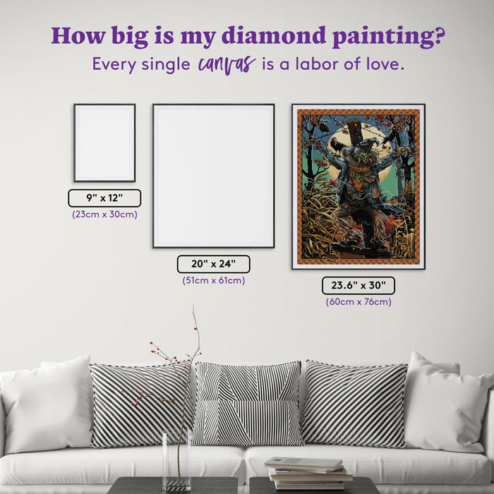 Diamond Painting The Four Crows of the Apocalypse 23.6" x 30" (60cm x 76cm) / Square with 55 Colors including 3 ABs and 1 Fairy Dust Diamonds / 73,505