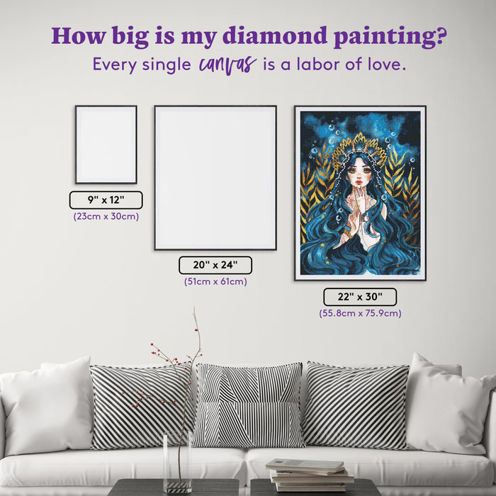Diamond Painting The Mermaid Empress 22" x 30" (55.8cm x 75.9cm) / Square with 55 Colors including 1 Special Diamond and 4 Fairy Dust Diamonds / 68,320