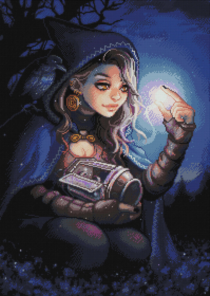 Diamond Painting The Moon Thief 22" x 31" (56cm x 79cm) / Round With 44 Colors Including 4 ABs / 55,720