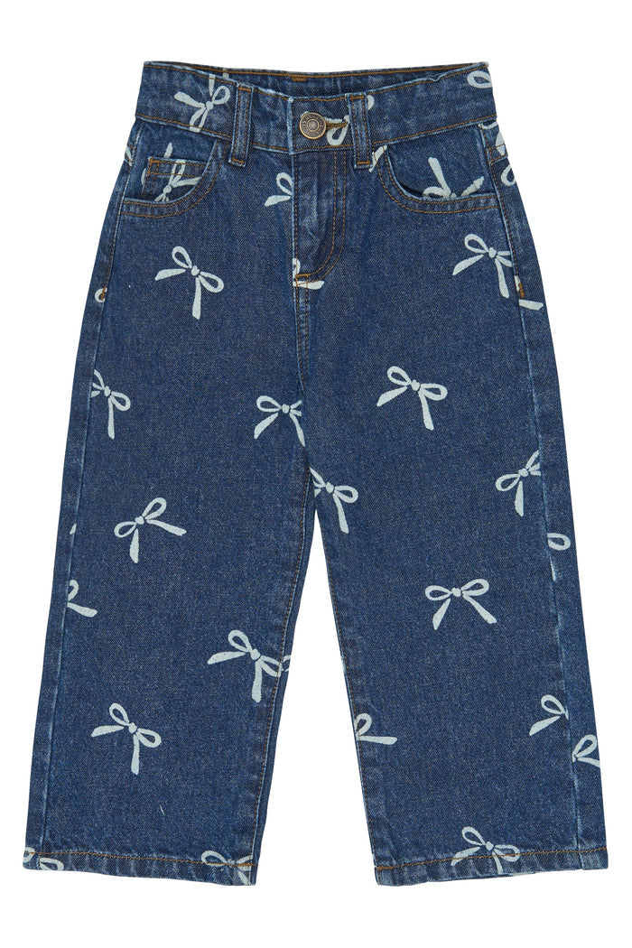 The New Siblings | TNSTVinaya Regular Fit Jeans | Medium Blue Denim AOP