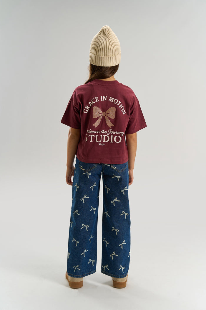 The New | TNVirginia Wide Fit Jeans | Medium Blue Denim AOP