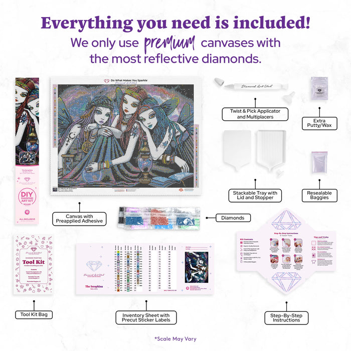 Diamond Painting The Seraphina 28.7″ x 21.6" (73cm x 55cm) / Round With 49 Colors Including 2 ABs / 50,310