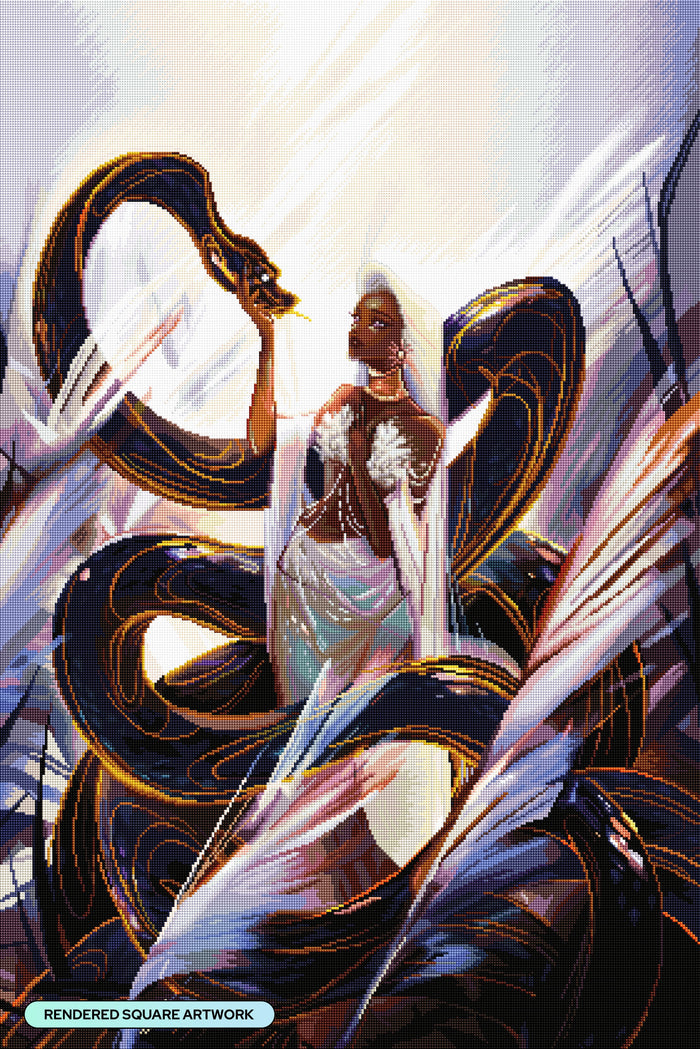 Diamond Painting The Snake 27.6" x 41.3" (69.9cm x 104.8cm) / Square with 55 Colors including 1 AB and 1 Iridescent Diamond and 5 Fairy Dust Diamonds / 118,301