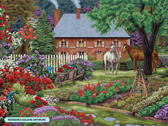 Diamond Painting The Sweet Garden 36.6" x 27.6" (93cm x 70cm) / Square With 65 Colors Including 4 ABs and 2 Fairy Dust Diamonds / 104,813
