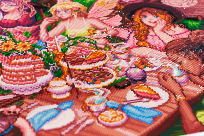 Diamond Painting The Tea Party 34.3" x 25.6" (87cm x 65cm) / Square With 65 Colors Including 4 ABs / 91,089