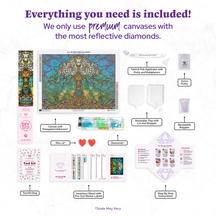 Diamond Painting The Tree of Life 29.1" x 21.7" (74cm x 55cm) / Round With 38 Colors including 1 AB / 51,091