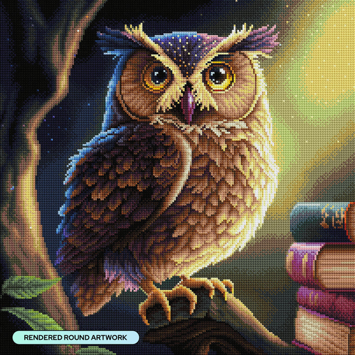 Diamond Painting The Wisdom of Reading Time 22" x 22" (55.6cm x 55.6cm) / Round with 74 Colors including 3 ABs and 4 Fairy Dust Diamonds / 40,804