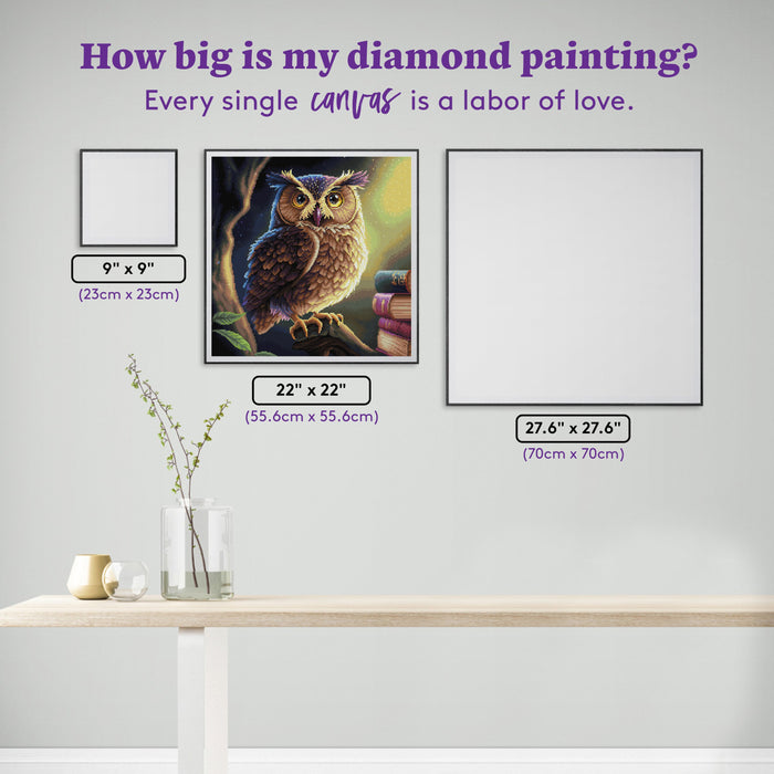 Diamond Painting The Wisdom of Reading Time 22" x 22" (55.6cm x 55.6cm) / Round with 74 Colors including 3 ABs and 4 Fairy Dust Diamonds / 40,804