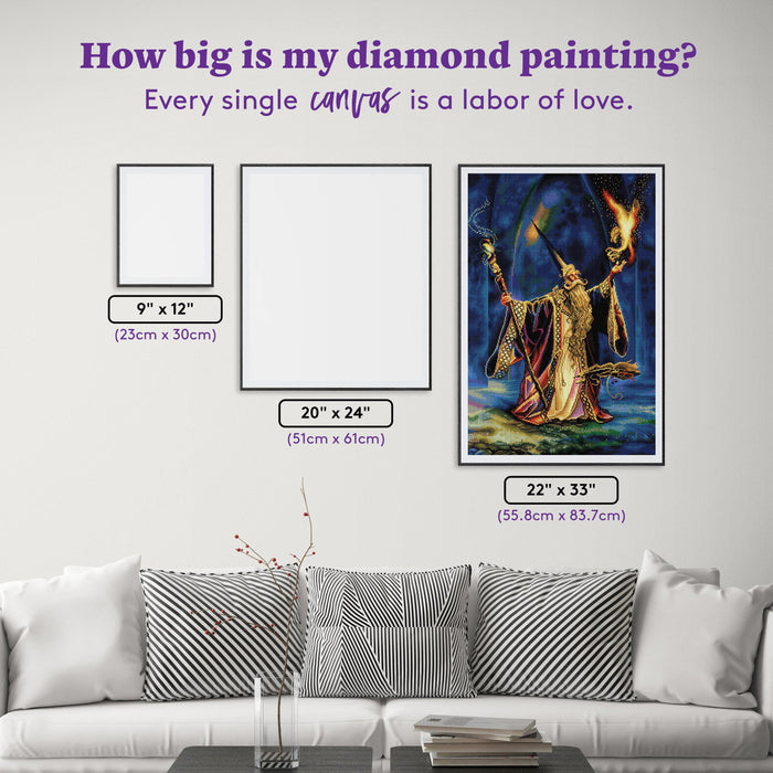 Diamond Painting The Wizard 22" x 33" (55.8cm x 83.7cm) / Square with 54 Colors including 2 ABs and 2 Fairy Dust Diamonds / 75,264