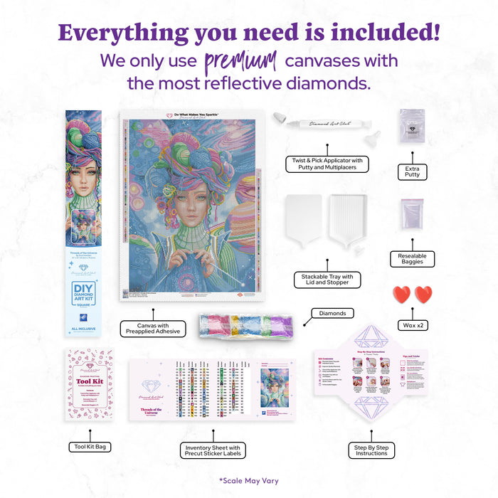 Diamond Painting Threads of the Universe 22" x 30" (55.8cm x 76cm) / Square with 83 Colors including 4 ABs and 1 Fairy Dust Diamonds / 68,316