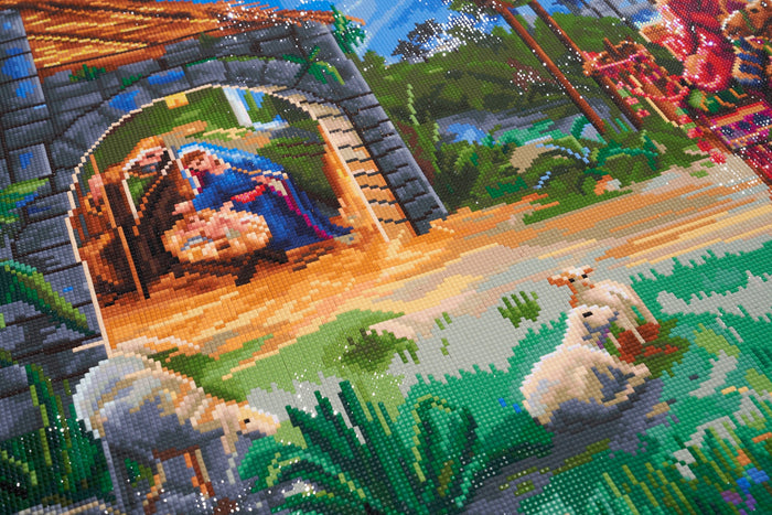 Diamond Painting Three Kings Nativity Scene 41.0" x 27.6" (104cm x 70cm) / Square with 75 Colors including 4 ABs and 1 Fairy Dust Diamonds and 1 Iridescent Diamonds / 117,177
