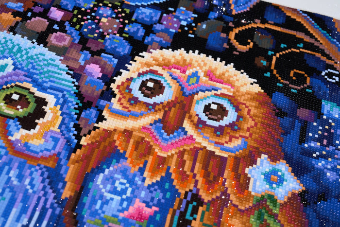Diamond Painting Three's a Charm 32.3" x 25.6" (81.9cm x 65cm) / Square with 57 Colors including 2 ABs and 5 Fairy Dust Diamonds / 85,869