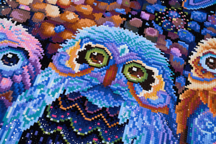 Diamond Painting Three's a Charm 32.3" x 25.6" (81.9cm x 65cm) / Square with 57 Colors including 2 ABs and 5 Fairy Dust Diamonds / 85,869