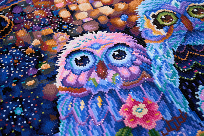 Diamond Painting Three's a Charm 32.3" x 25.6" (81.9cm x 65cm) / Square with 57 Colors including 2 ABs and 5 Fairy Dust Diamonds / 85,869