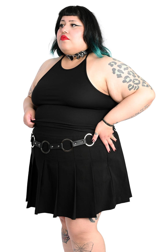 adjustable black halter top