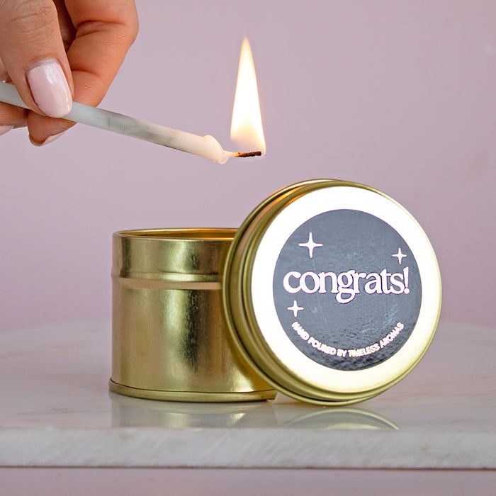 Tin Congrats Wax Candle