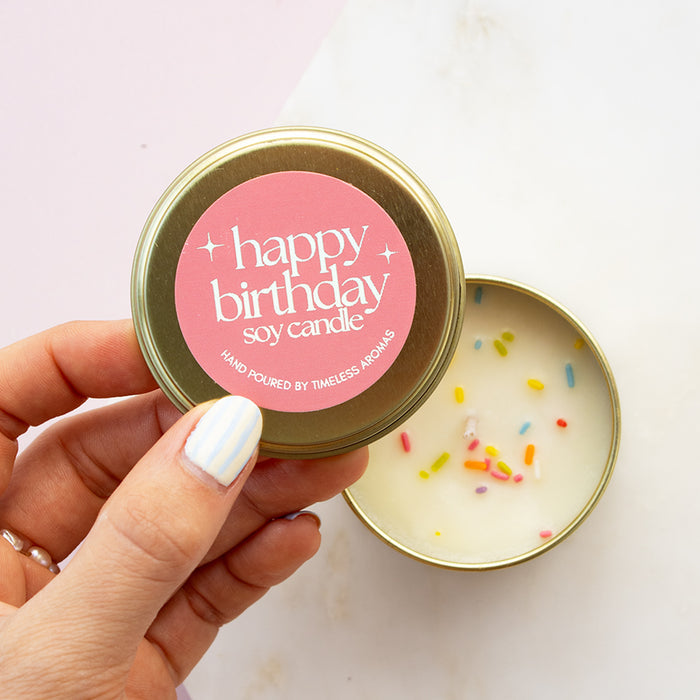 Tin Happy Birthday Soy Wax Candle