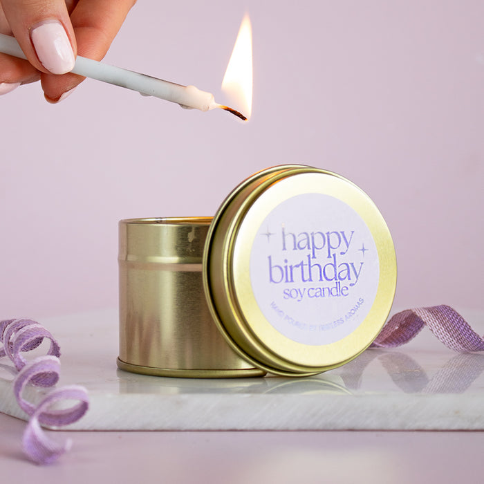 Tin Happy Birthday Soy Wax Candle