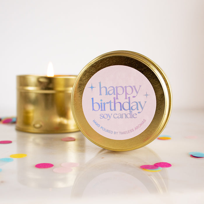 Tin Happy Birthday Soy Wax Candle