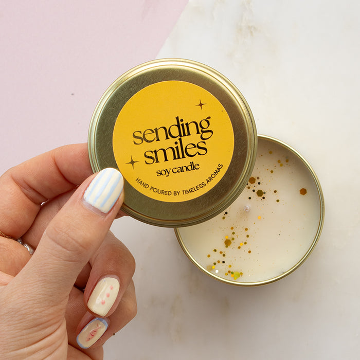 Tin Sending Smiles Wax Candle
